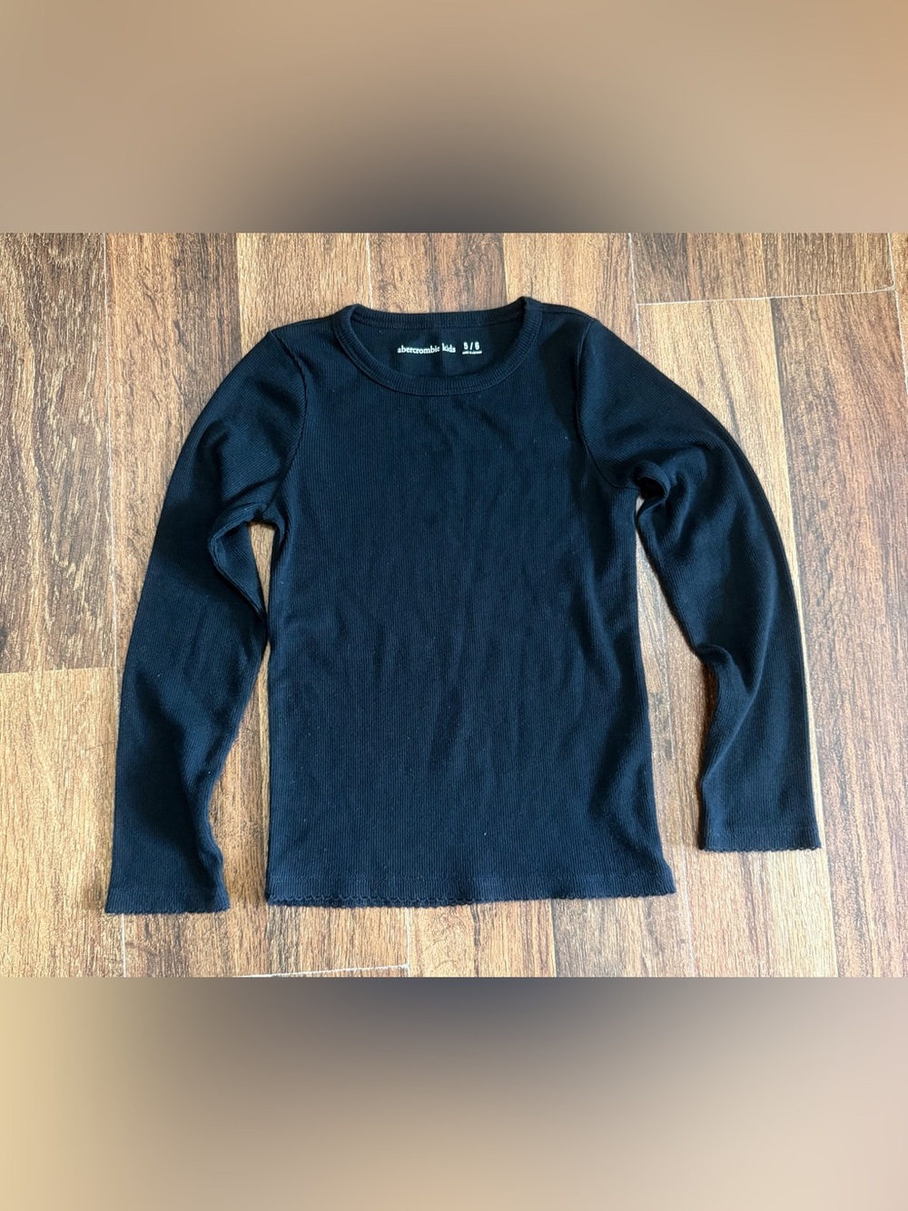 abercrombie kids Black Ribbed Long-Sleeve Tee